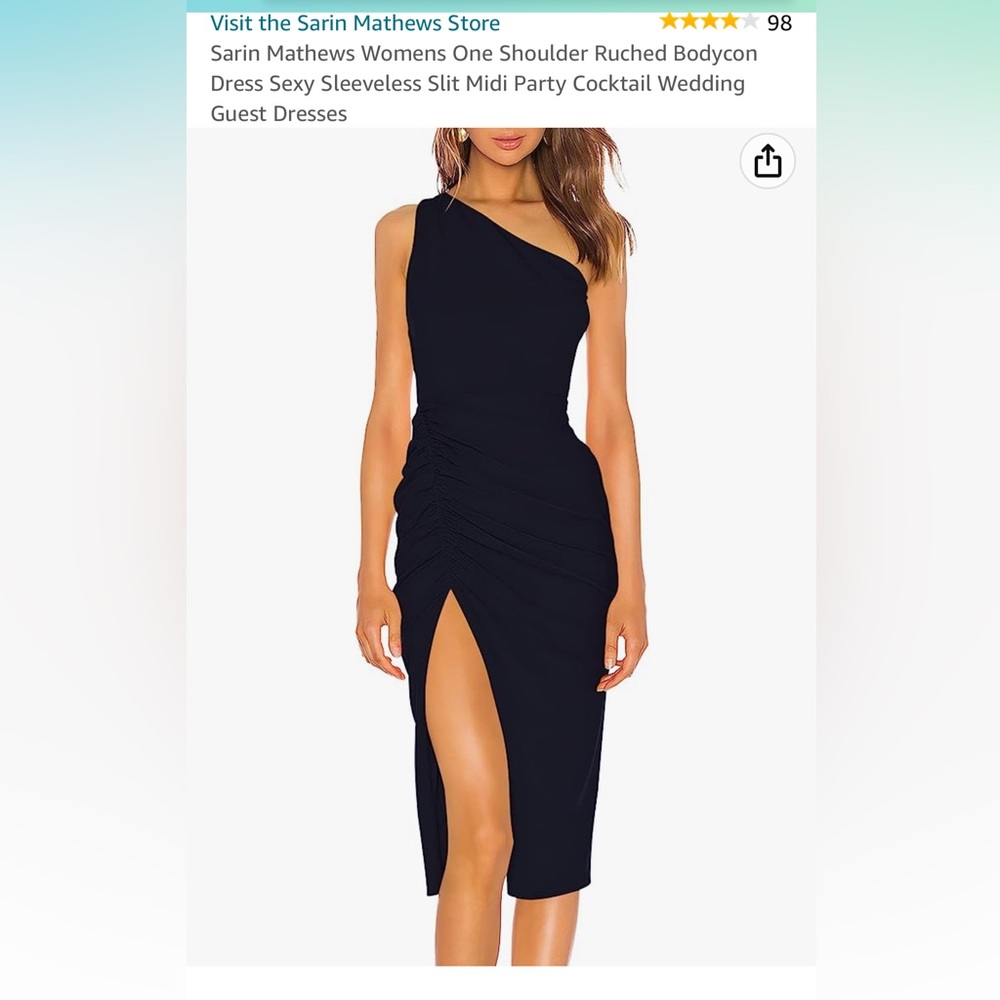 XL navy dress with cut out back and side slit. Never worn- tag still on